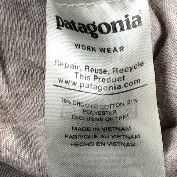 Patagonia Sweatshirt Womens Small Beige Organic Cotton Quilt Crew Pullover Logo - Picture 8 of 12